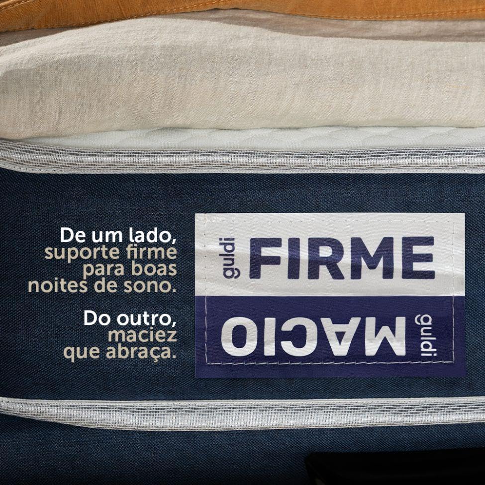 Colchão Queen Guldi Duplo Plus D28 (16x158x198) Branco e Azul