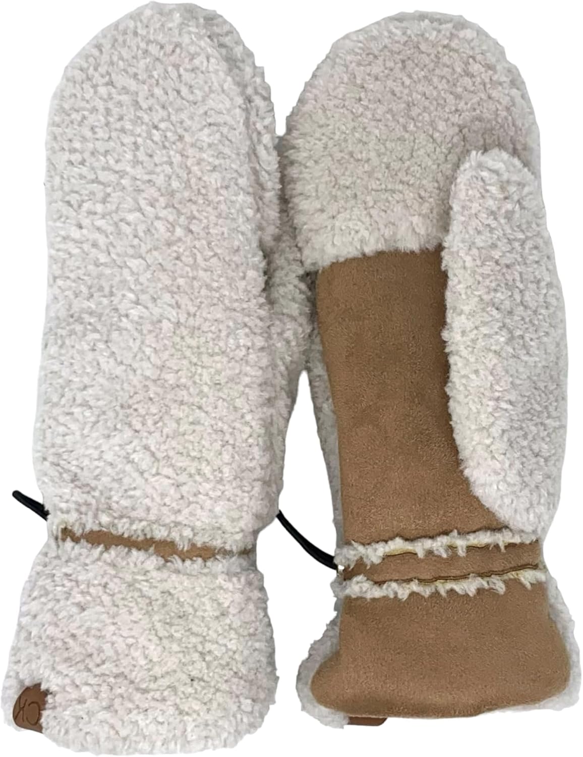 Calvin Klein Women's Faux Fur Logo Mittens