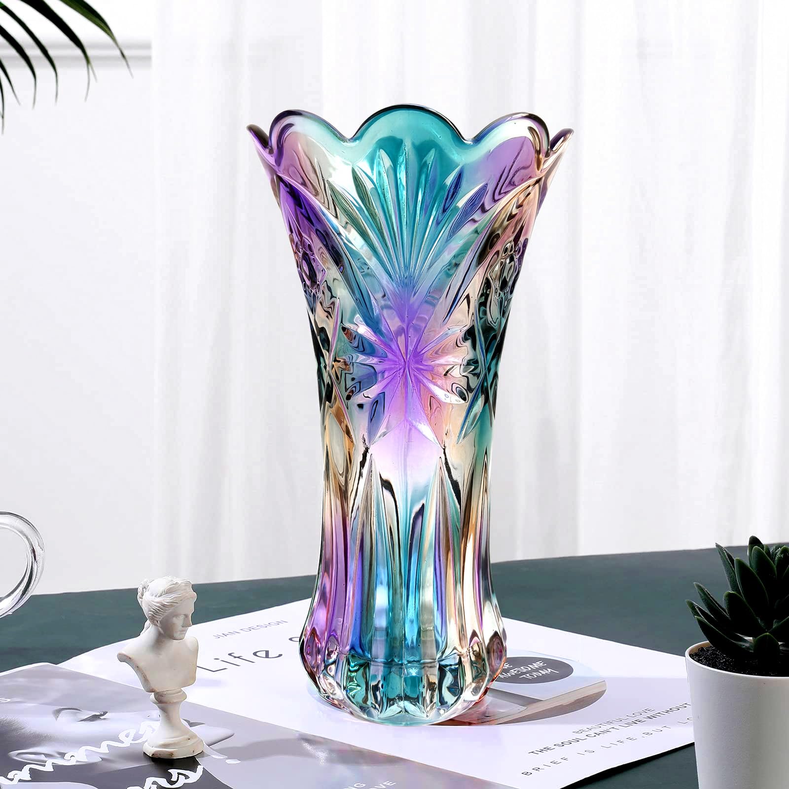 Amazon.com: Glass Colorful Vase,Glass Flower Vase Decor for Home