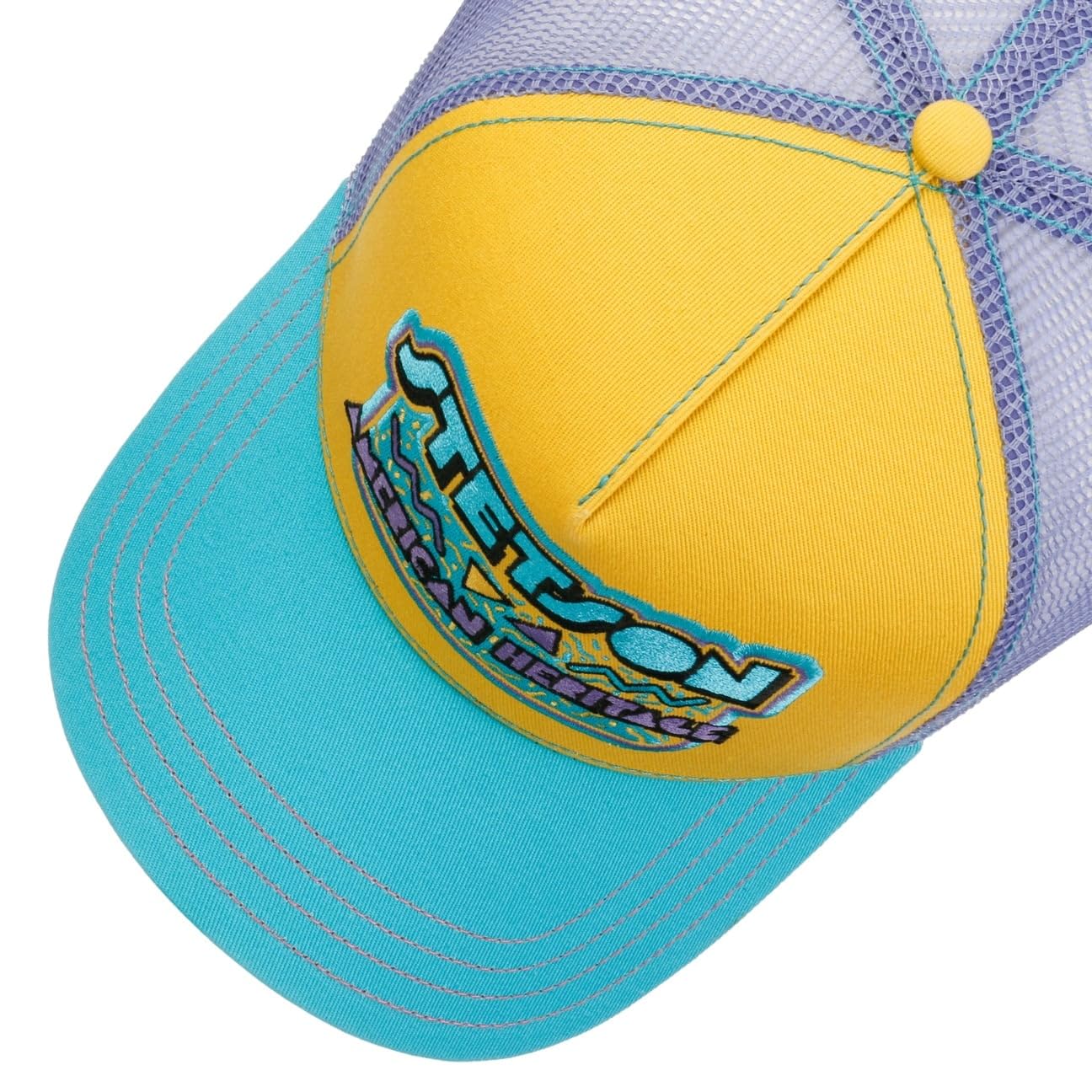 Stetson American Heritage 80s Trucker Cap Basecap Truckercap Truckercap - Gorra de malla para hombre y mujer, con visera y visera