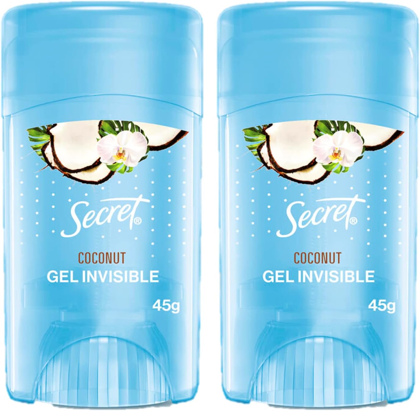 Secret Gel Invisible Antitranspirante Coco 2 Unidades de 45 g c/u