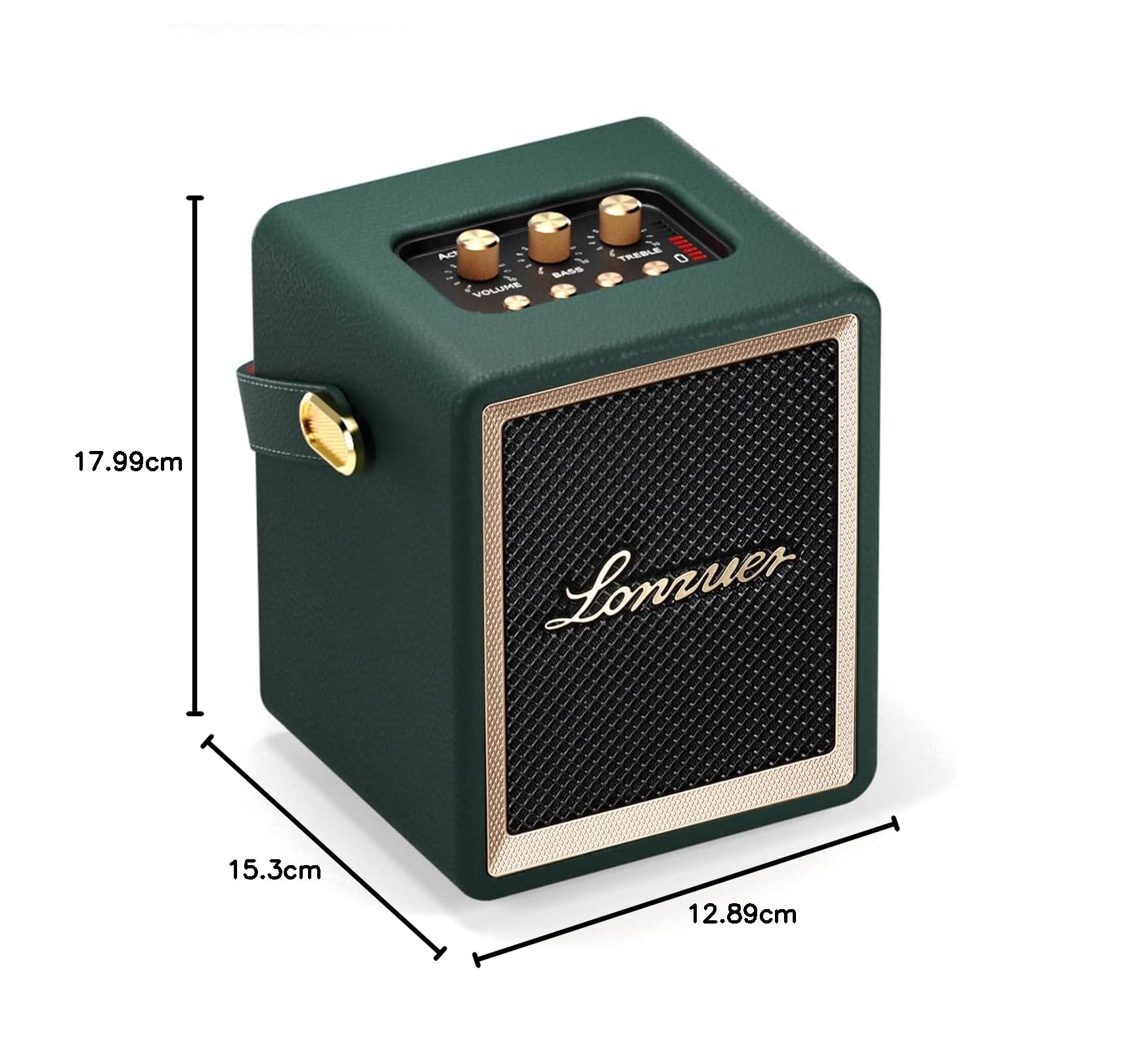 Altoparlante Bluetooth,Retro Portatile Altoparlante, BT5.3, 40 W con batteria da 5000 mAh, oltre 10 ore di lettura, senza fili in legno altoparlante con maniglia per campagna interna ed esterna (verde