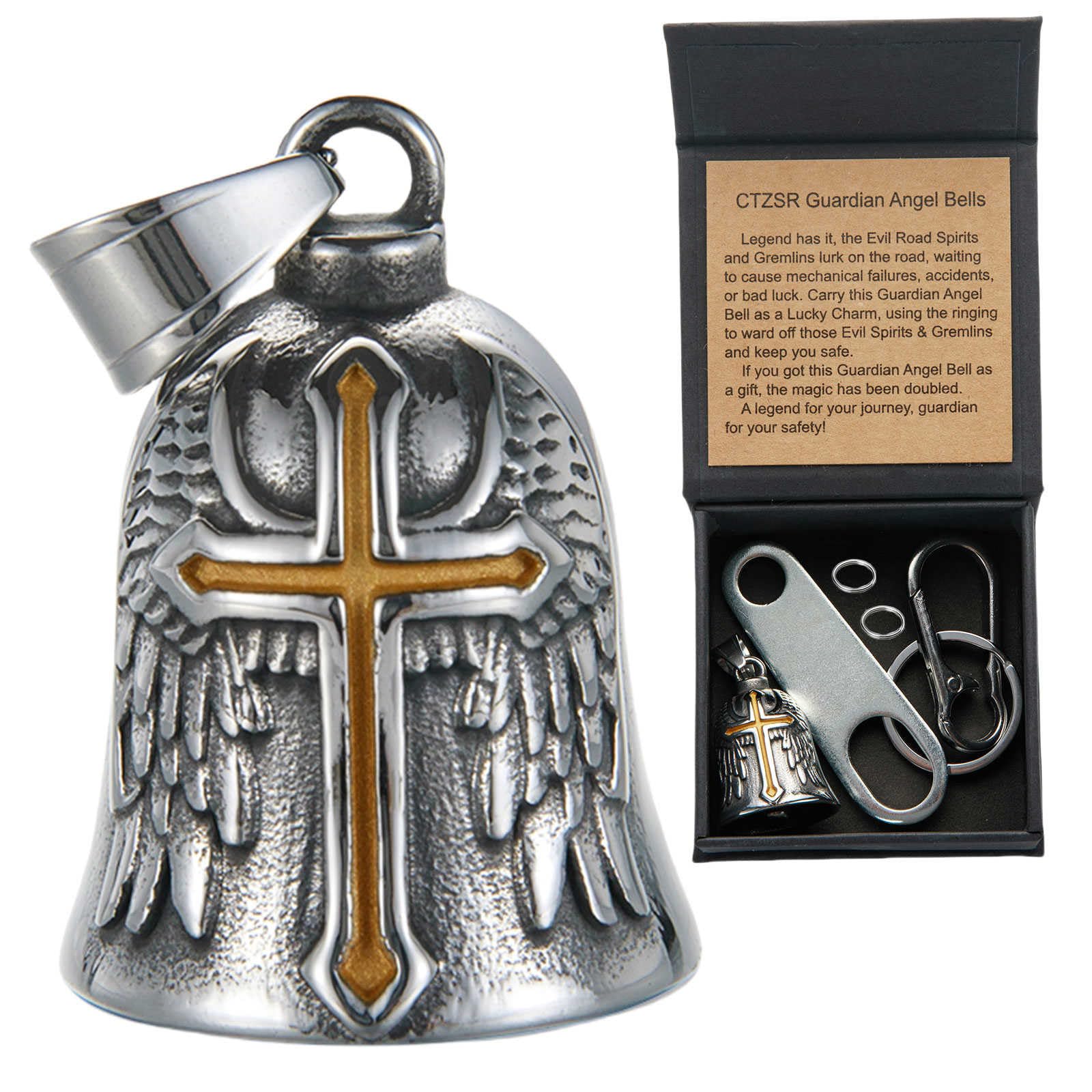 Motorcycle Bell Guardian Angel Gremlin Lucky Charm Gift For Riders