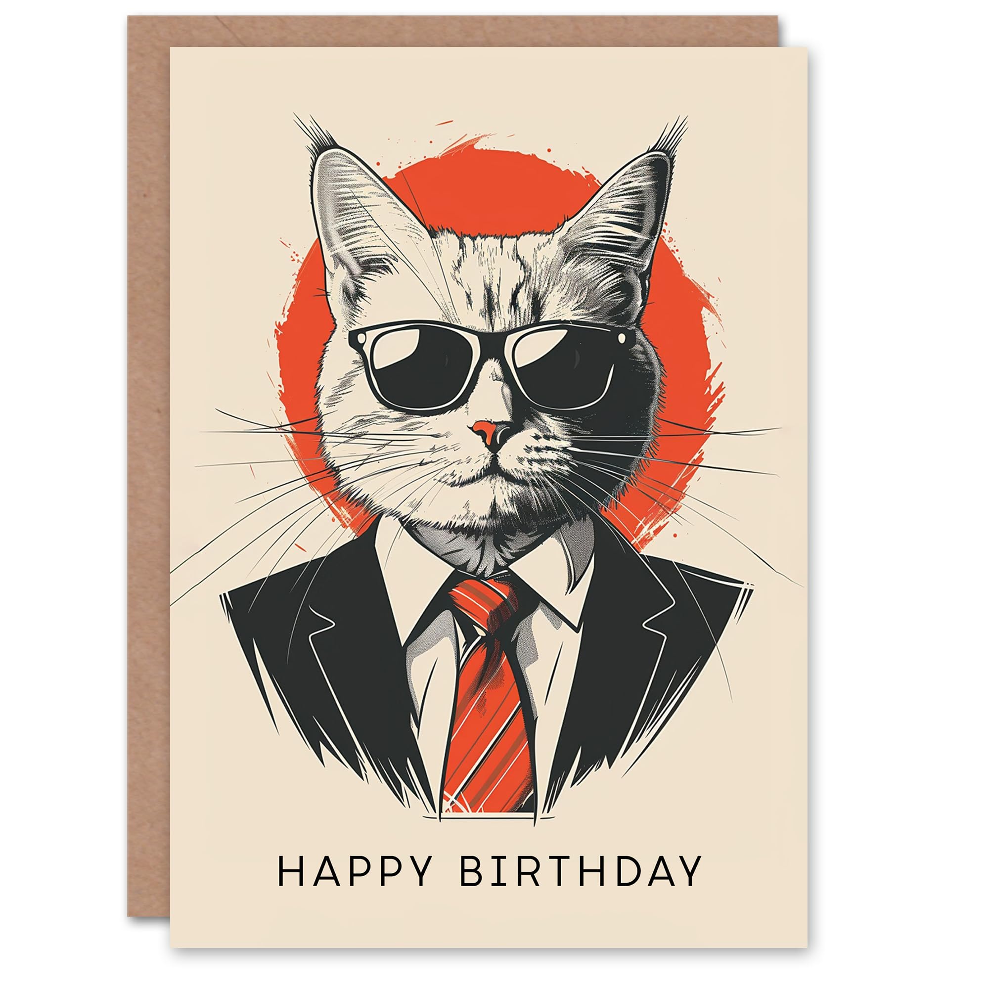 Artery8 Men's Birthday Card - Cat Lover Design