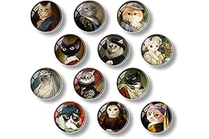 12 Pcs Glass Fridge Magnets: Cute Cat Decorative Magnets for Kitchen, Office, Cabinet, and Dishwasher
