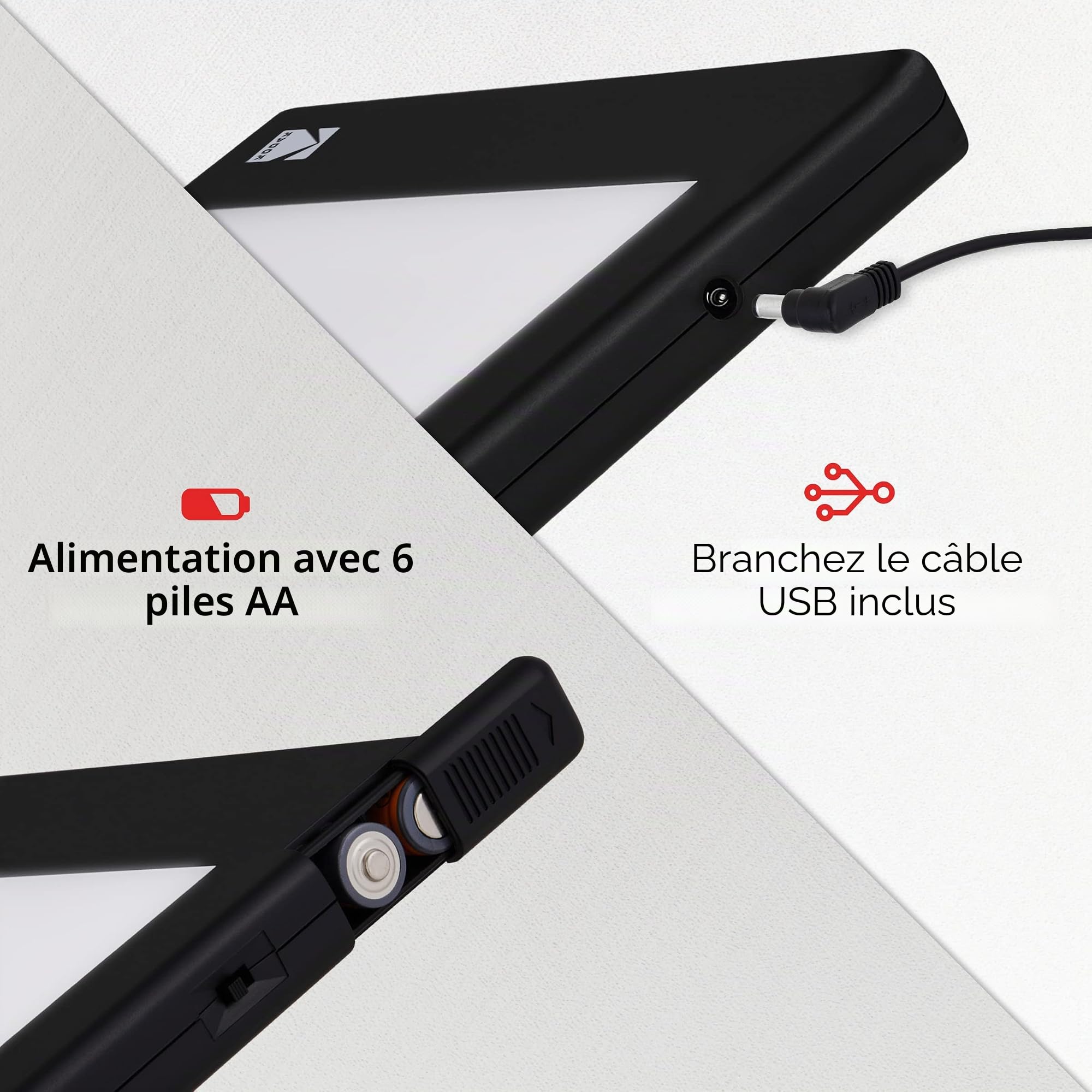 KODAK Boîte à lumière LED 17,8 x 12,7 cm pour négatifs, diapositives et films | Panneau lumineux pour visualiser et numériser des photos, dessin de tatouage, esquisse d'artiste, pochoir