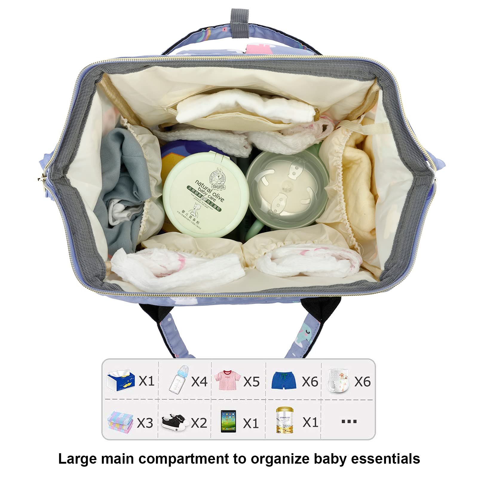 Bolsa de pañales para bebé (azul)