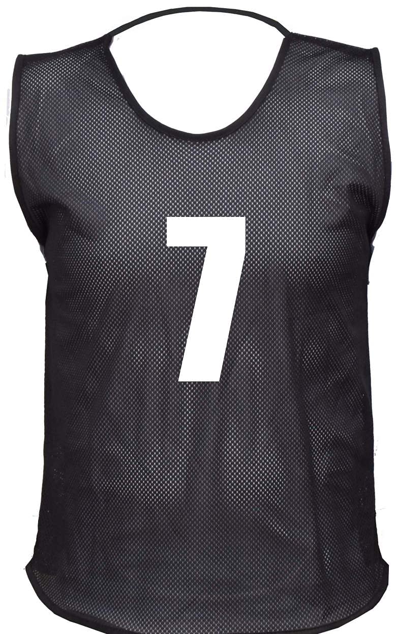 10 MESH BIBS FOOTBALL TRAINING SPORTS BIBS NUMBERED (2-11 OR number of your choice) Front/Back OR Front & Back (Black (Front Only), Kids (U 5's))
