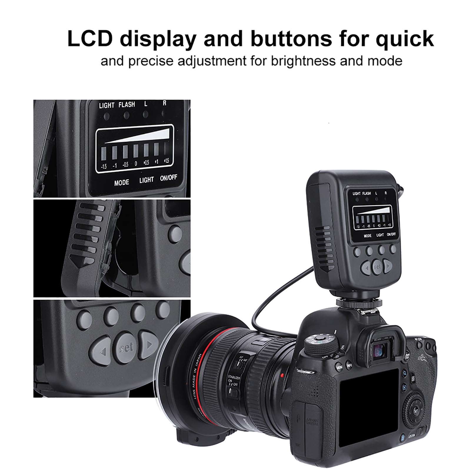 Flash Annulaire pour Appareil Photo, Flash Annulaire, Portable pour Les Amateurs de Photo, Accessoires pour Appareil Photo