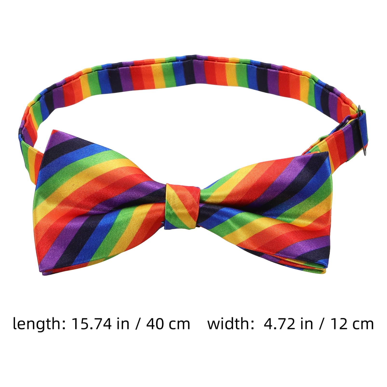 NOLITOY Rainbow Bow Tie Pre Tied for Men Women Versatile Stage Performance Accessory Striped Design for Memorable Photos