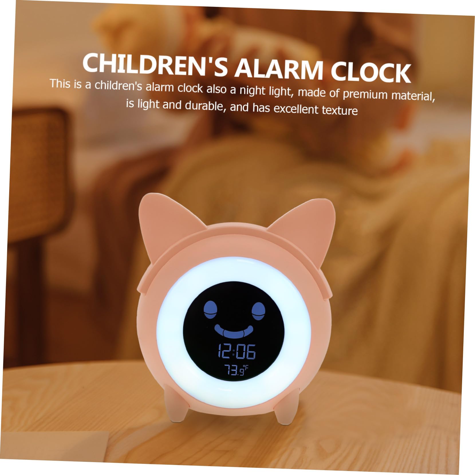 iplusmile Réveil Numérique Garçon Fille avec Veilleuse LED Lampe de Chevet Pratique et Design Créatif pour Chambre Denfant