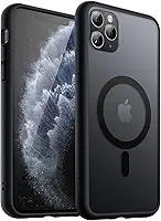 JETech Capa Magnético para iPhone 11 Pro Max 6,5 Polegadas Compatível com MagSafe, Case Capinha Translúcido Fosco Verso Fina à Prova de Choque Tampa (Preto)