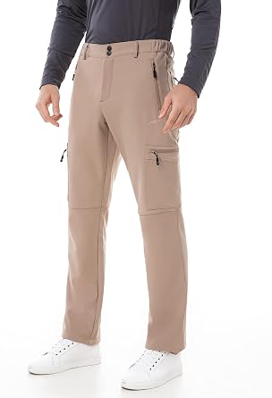 TRAILSIDE SUPPLY CO. Mens Fleece Lined Insulated Pants Softshell Pants,Water and Wind-Resistant