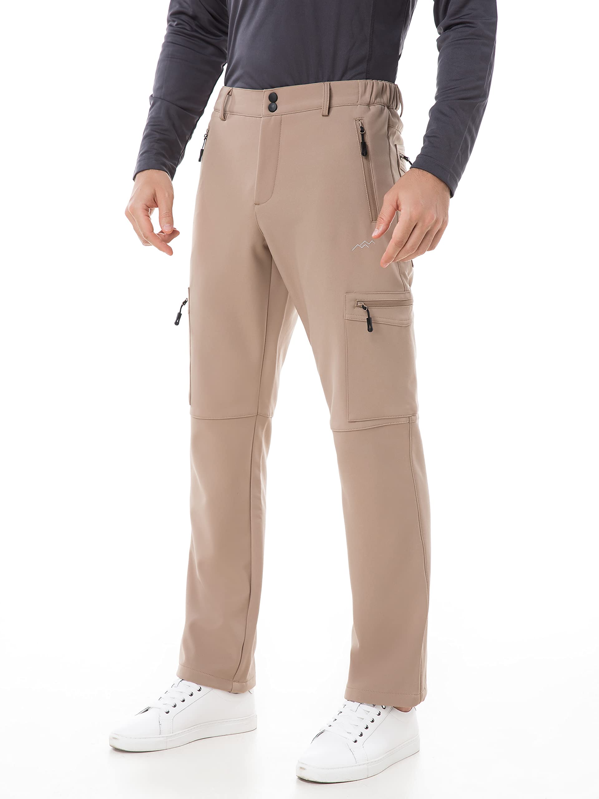 Photo 1 of TRAILSIDE SUPPLY CO. Men's Fleece Lined Insulated Pants Softshell Pants,Water and Wind-Resistant Natural Size Small
