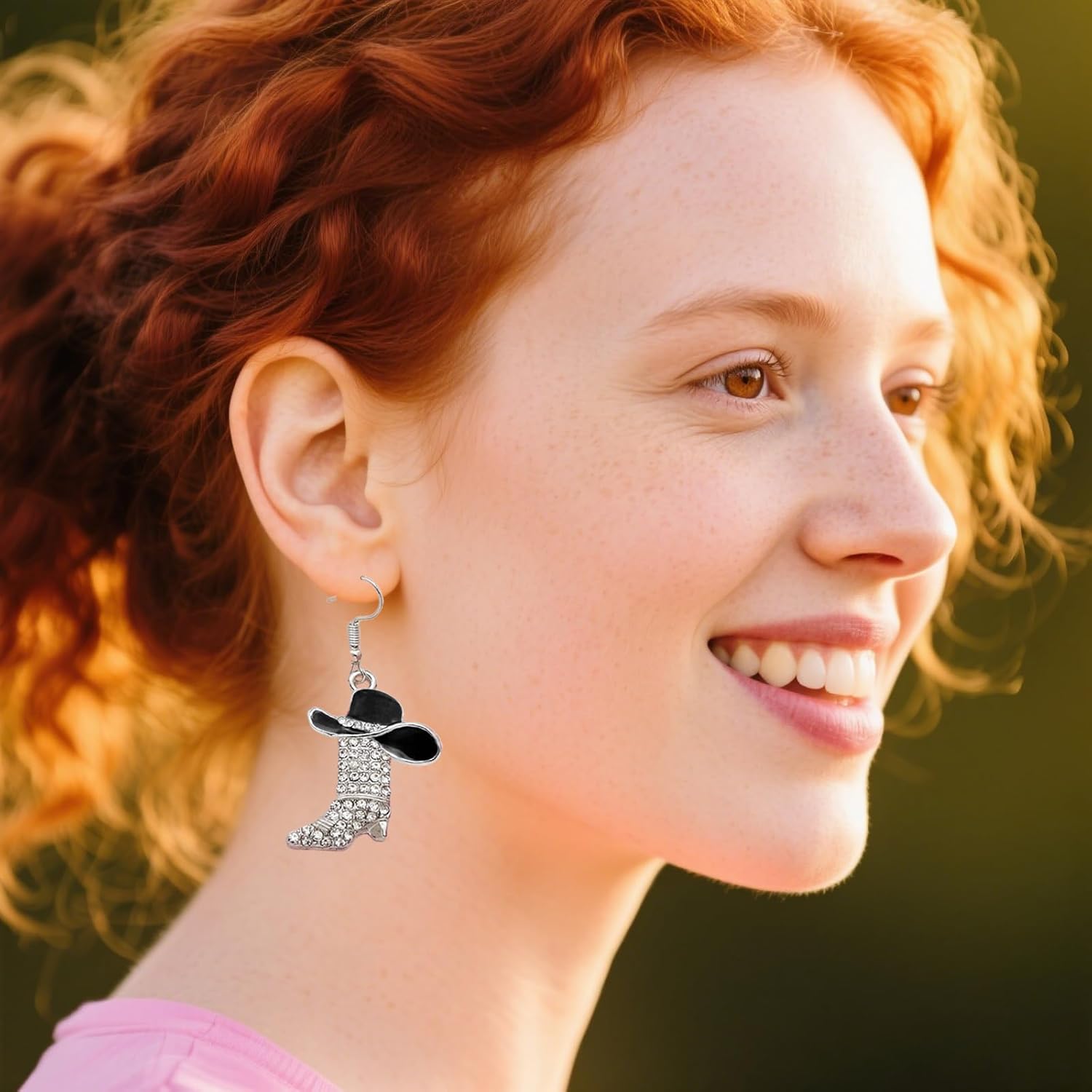 Boho Western Outfit Cowgirl Earrings For Women Cowboy Hat Boots Jewelry Accessories Rhinestone Western Boots Earrings Gift for Women - Image 5