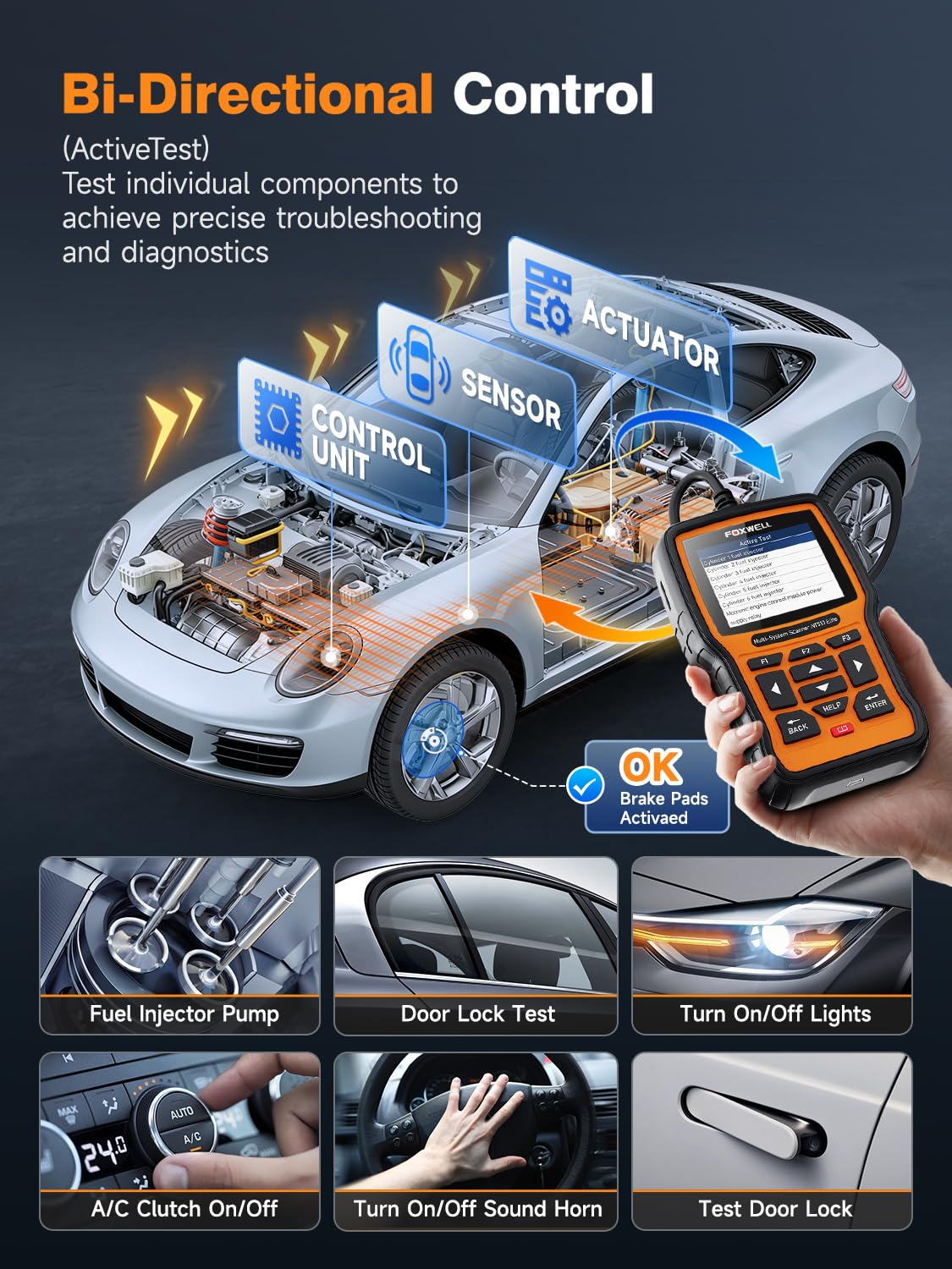 Amazon.co.jp: FOXWELL NT510 Elite OBD2スキャナー ポルシェ診断