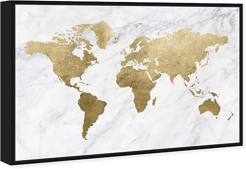 Miniatura 2 de The Oliver Gal Artist Co. Mapamundi Maps and Flags - Lienzo decorativo para pared, diseño de mapas del mundo