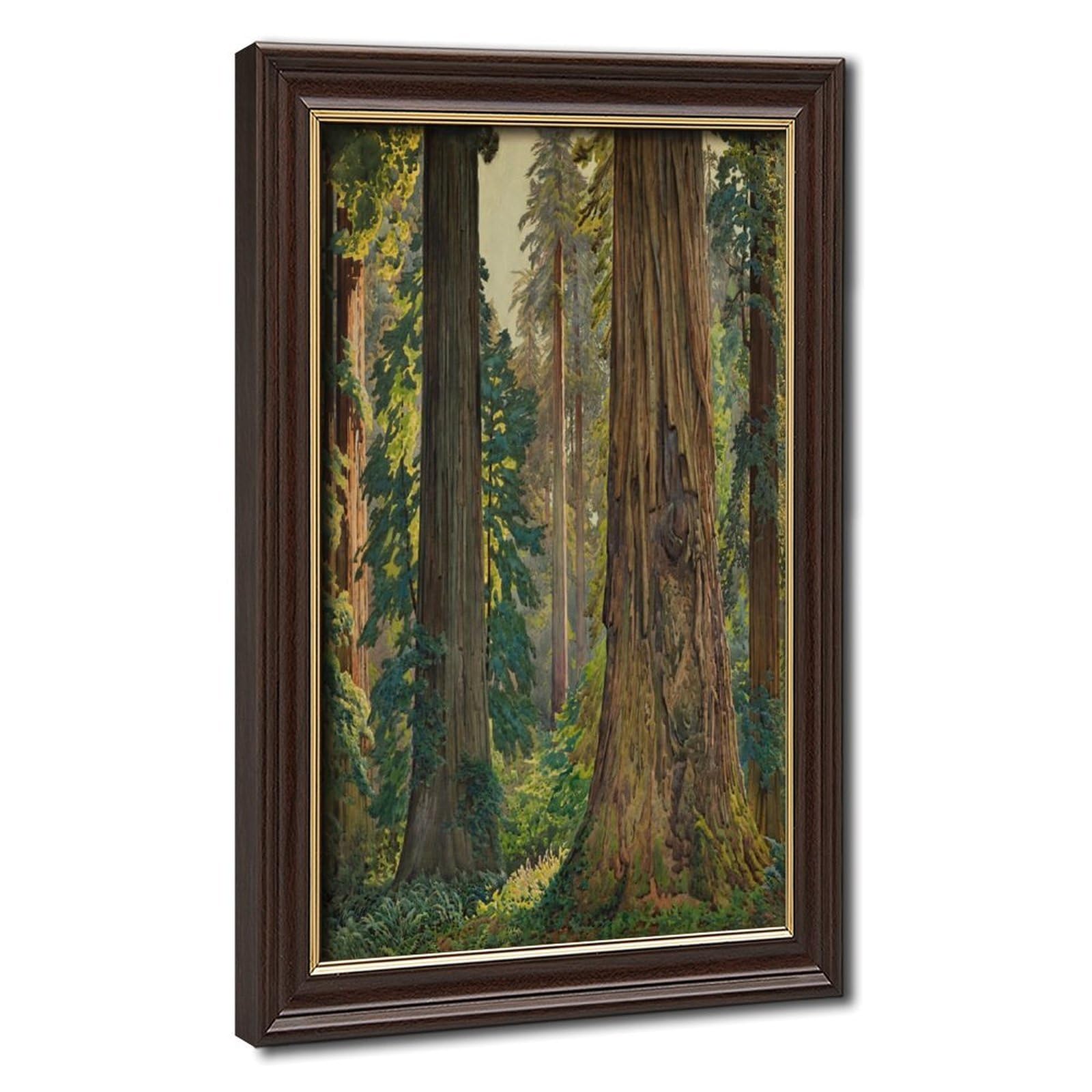 WCYB Redwoods, Humboldt County California by Gunnar Widforss Posters Prints Canvas Deco Paintings Wall Art Hangable Frame 20" L X 30" W