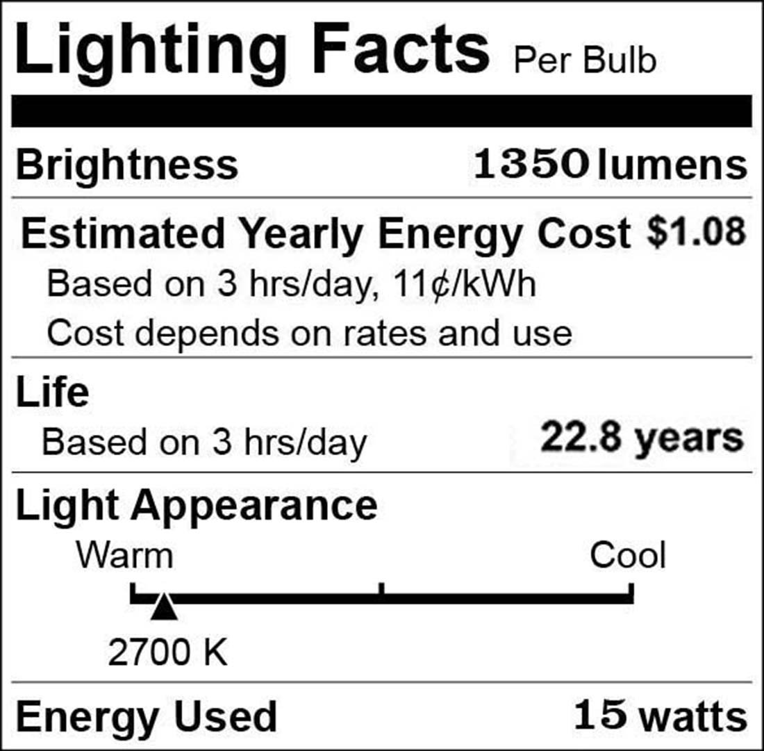 10 x BR30 LED bombillas E27, 15 W equivalente a 100 W, 2700 K luz blanca cálida 220 – 240 V 1350lm [clase energética A +]