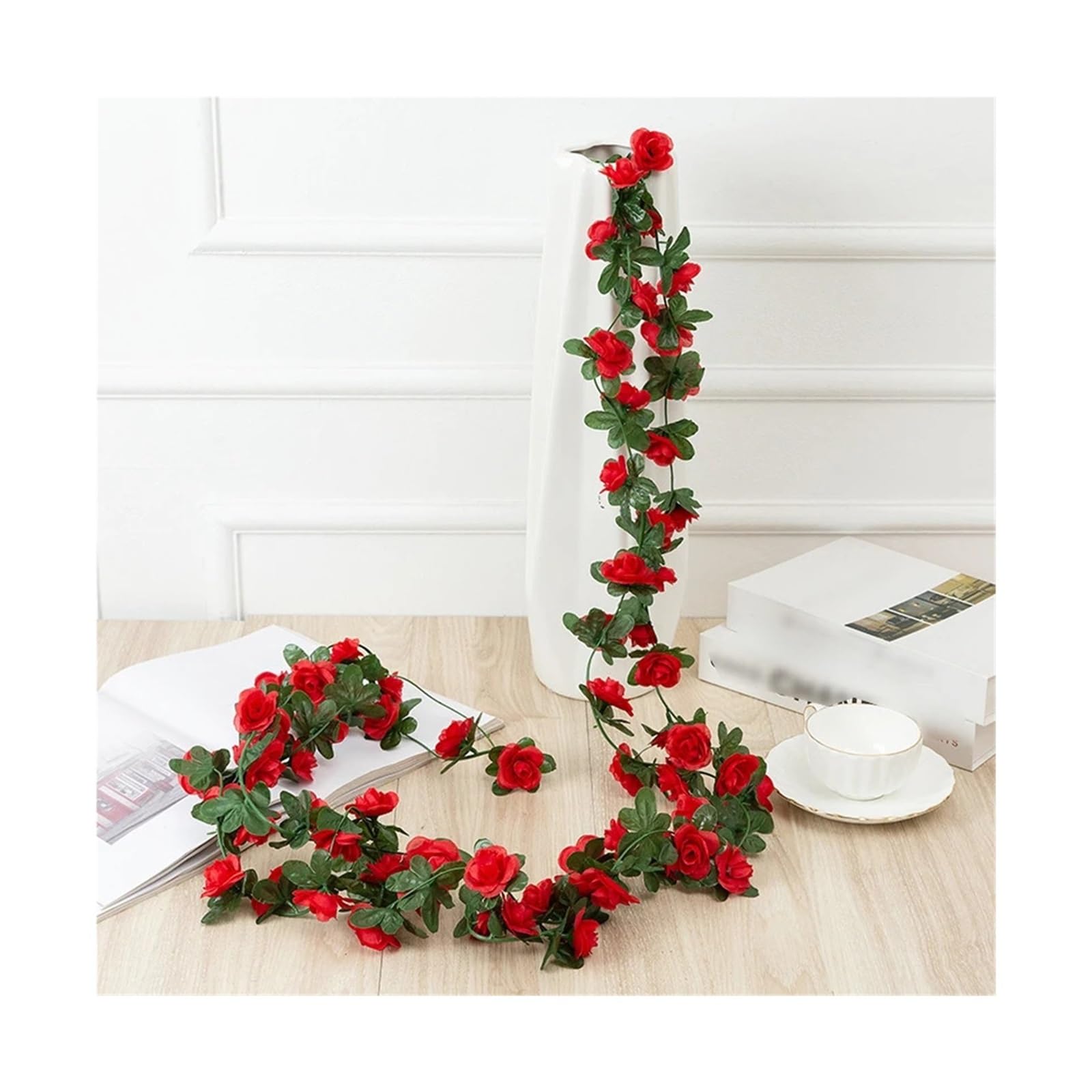 Ayztantine artificial flowers 2.5m 1.8m Rose Artificial Flower Vine For Wedding Garland White Pink Home Room Decoration Silk