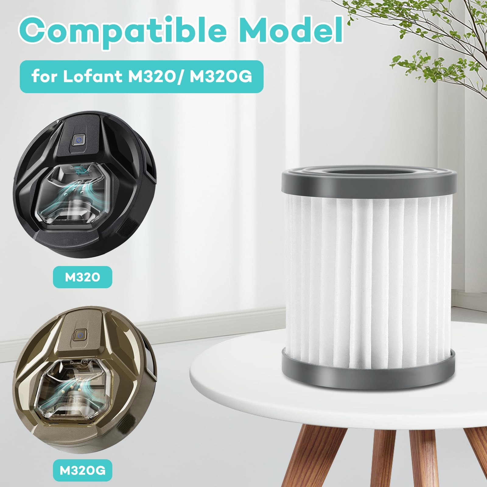 Kit Filtri Ricambio Compatibili Con Aspirapolvere Robot Lefant M320 E M320G, 4 Pezzi Lavabili