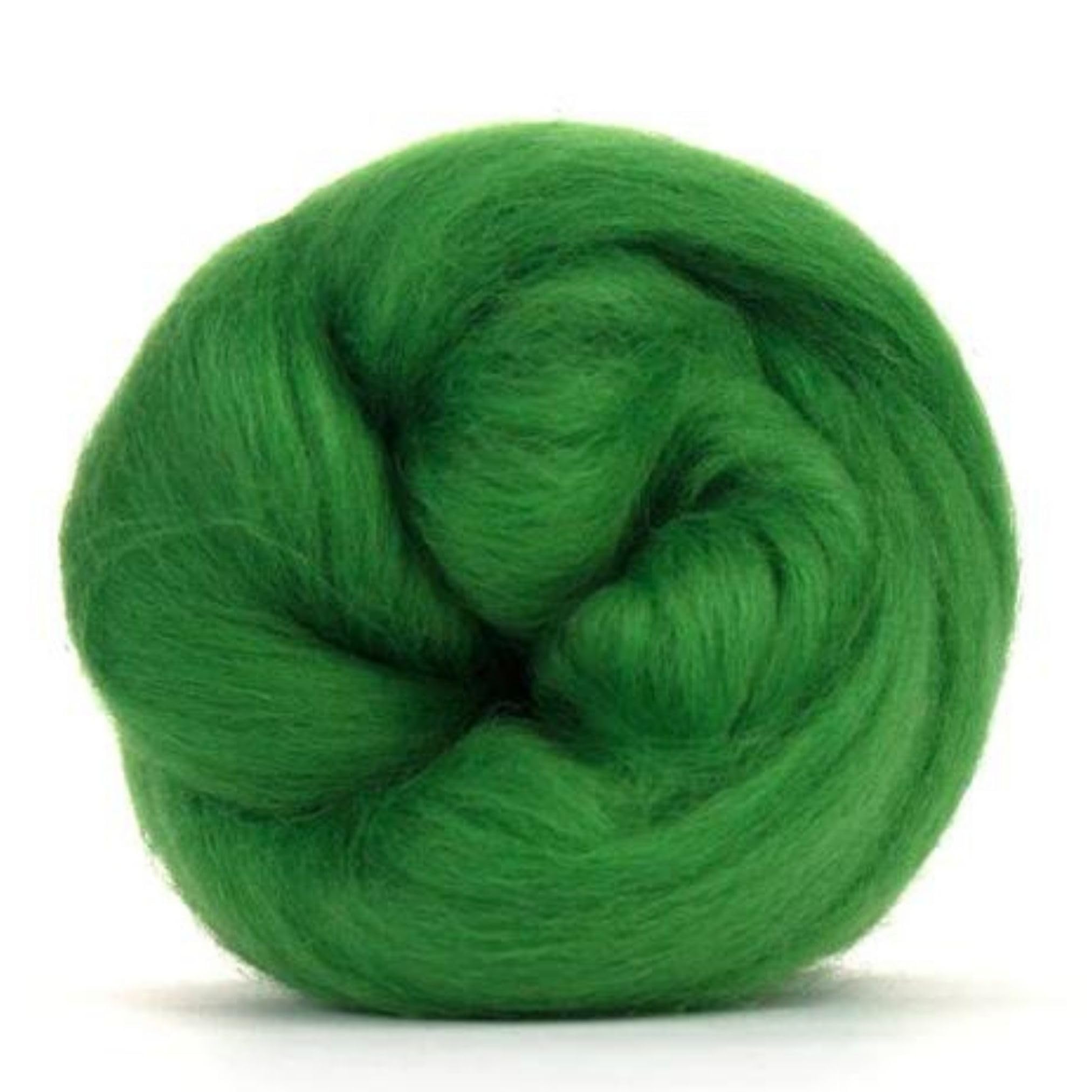 Revolution Fibers Dyed Corriedale Wool | 8 Ounces of Premium Combed Wool Top | 26 Micron, 100% Pure Corriedale Wool Roving, Ethically Sourced (Grass Green)