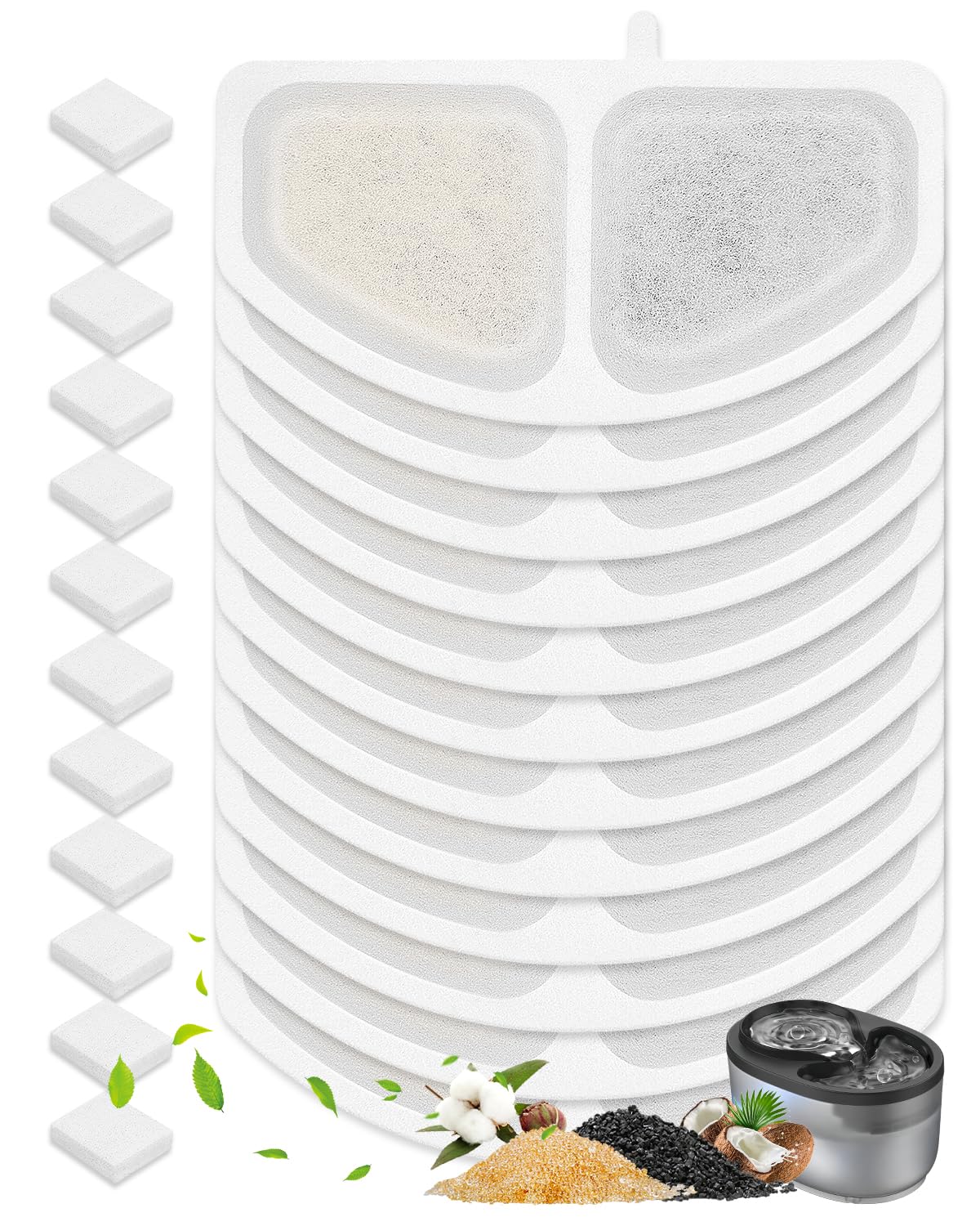 ZaKaBox 24 Pack Filters for Oneisall Cat Drinking Fountain 2.5L, Model HM-02