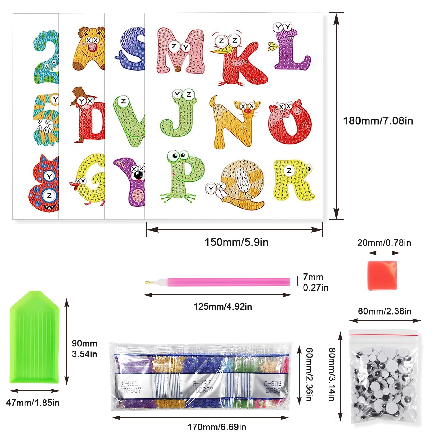 4 pack Stitch Diamond Painting Enfant 5D DIY Peinture Diamant Bricolage Kit Complet - Dessin Animé Broderie Point de Croix pour Adultes et Enfants - Décoration Murale Maison - Strass Artisanat 15x15cm