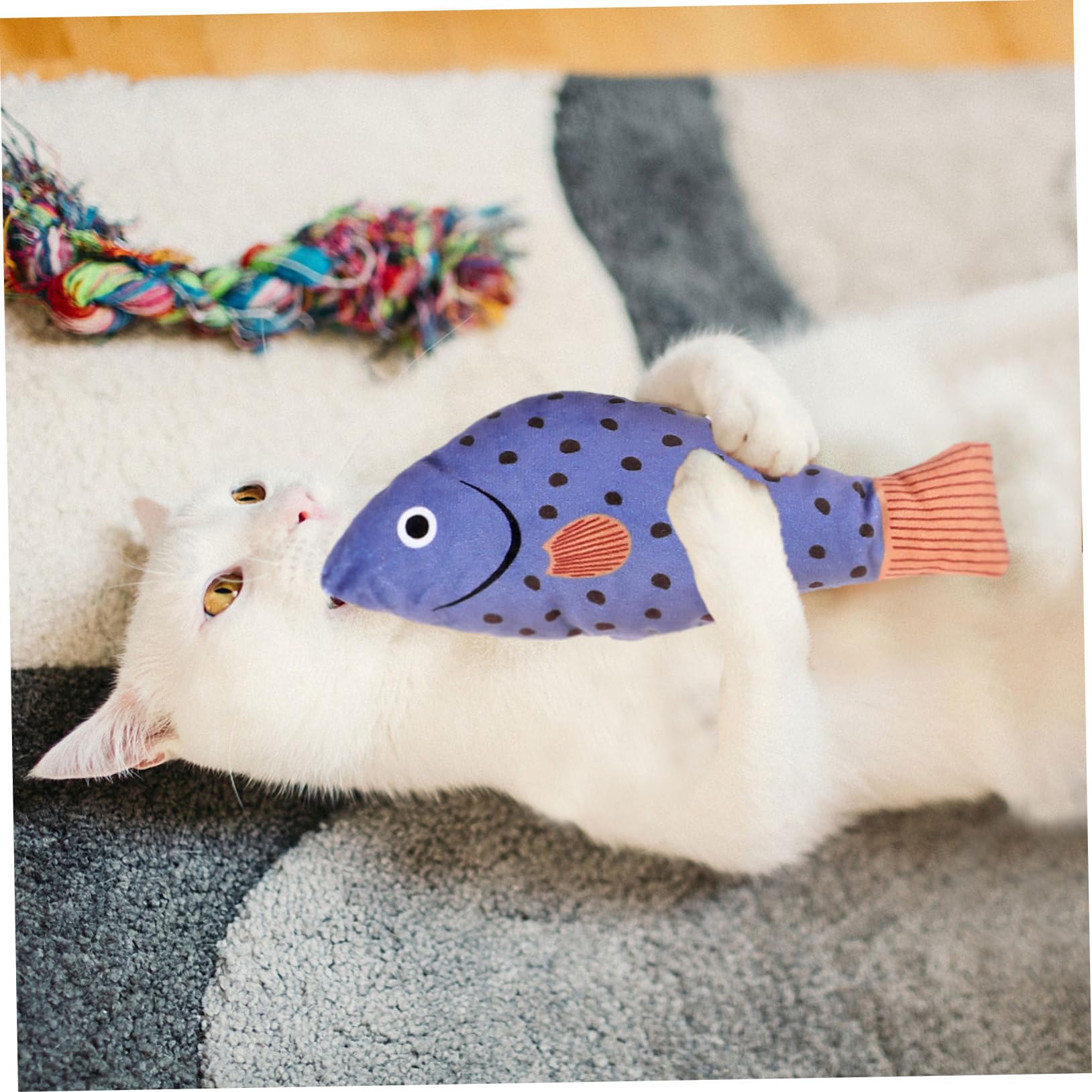 Kisangel 12stücke Interaktive Katzen-spielzeuge Aus Plüsch Fischform Squeaky Katzenminze Spielzeug Für Haustiere Für Aktives Spielen des Natürlichen Jagdverhaltens