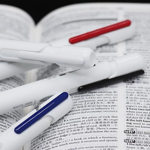 Miniatura 9 de DUNBONG Bolígrafo retráctil, bolígrafos de gel de 0.020 in, punta fina, 4 negros, 1 azul y 1 rojo, caja de 6 bolígrafos