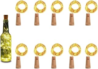 Apollo Universe Xeus 20 LED Cork Copper Wire String Lights, 2M/7.2FT Battery Operated (Warm White), Pack of 10 Price In India
