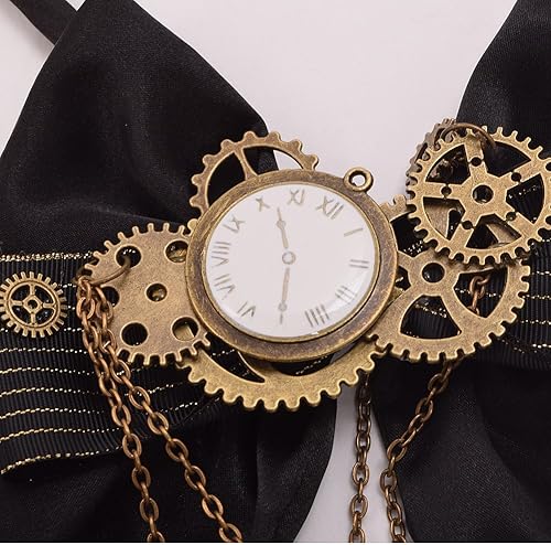 Miniatura 5 de BLESSUME Steampunk - Pajarita gótica para disfraz, accesorio retro vintage