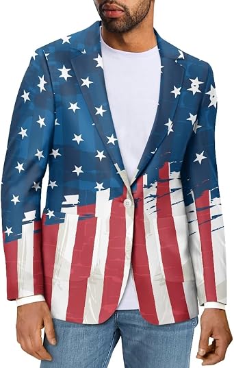 Mens Casual Lapel Blazer Muticolor One Button Suit Regular Fit Sports Coats Jackets for Prom,Party,Dinner