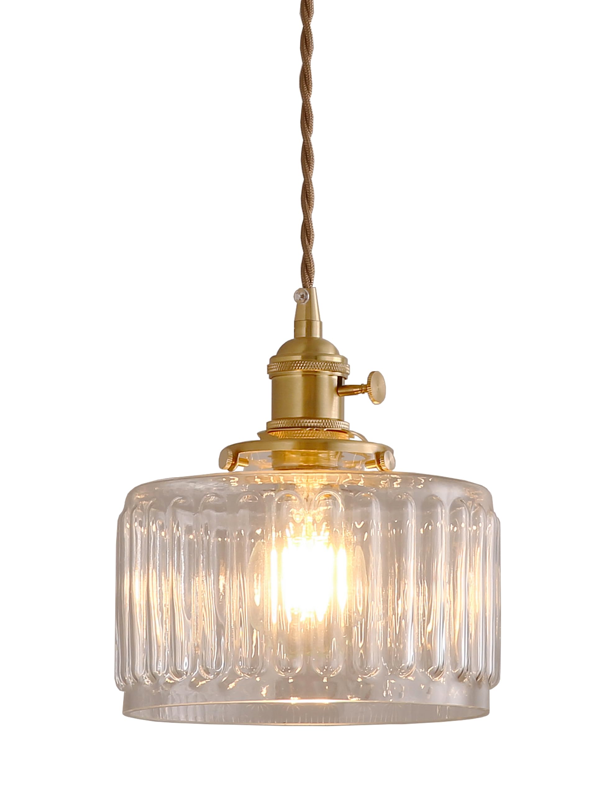YOXANG Modern LED Pendant Lighting Decoration Creative Chandeliers Ceiling Lights Living Room Bedroom Bedside Lamp Glass Lampshade Brass Lamp Socket Hanging Lights 1×E27 Ø17CM — image 1