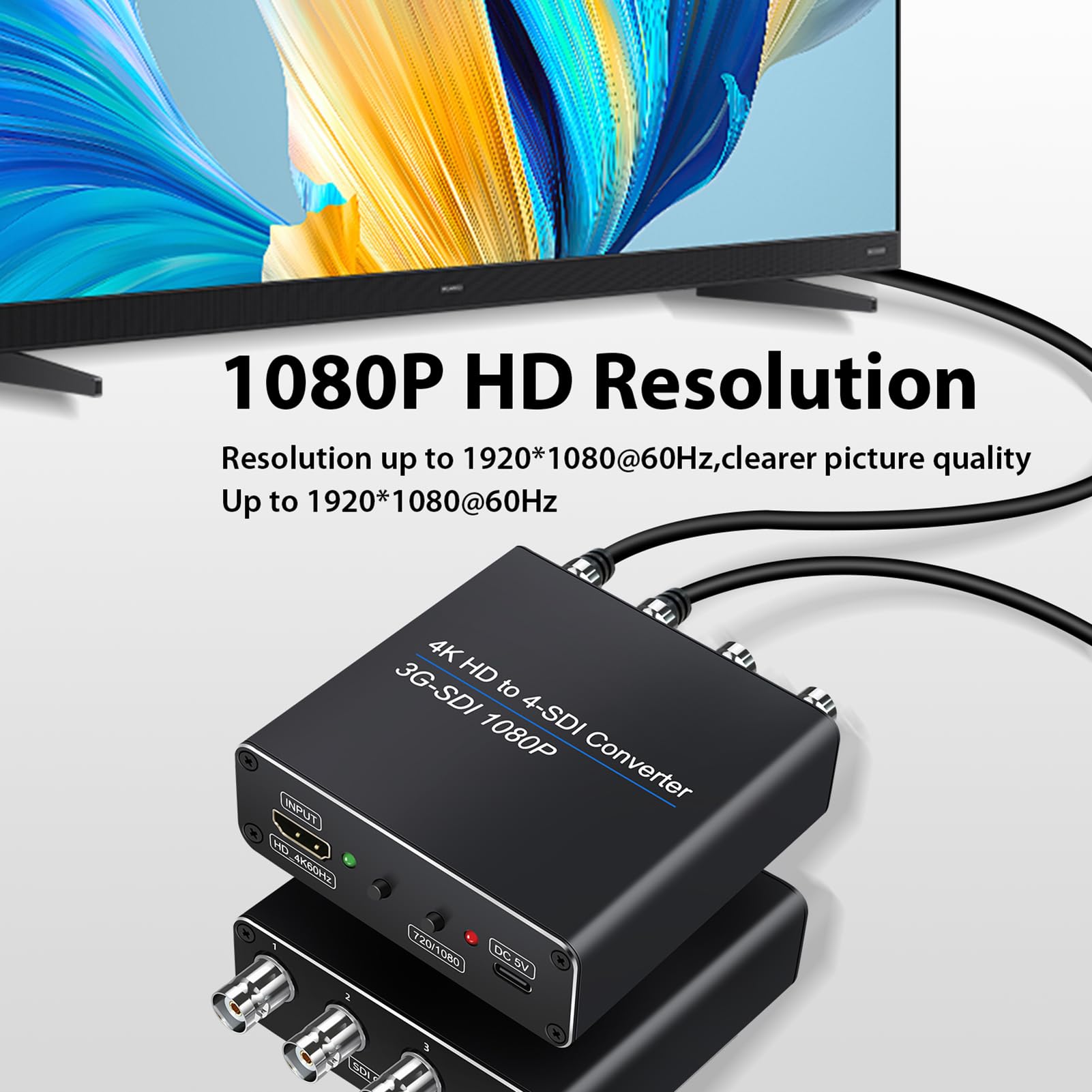 Diyeeni Convertitore da a SDI, 1 Ingresso 4 Uscite 4K per Trasmissione Home
