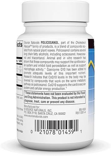 Miniatura 8 de Fuente Natruals Policosanol con Coenzima Q10, 10 Mg - 30 Tabletas
