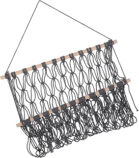 Yardenfun Woven Rack Home Decor Kids Room Decor Embellishments for Crafting Bedroom Wall Storage Shelf Hammock Mesh Toy Net Macrame Toy Hammock Wall Hanging Stuffed Toy Rack Wall Book Shelf