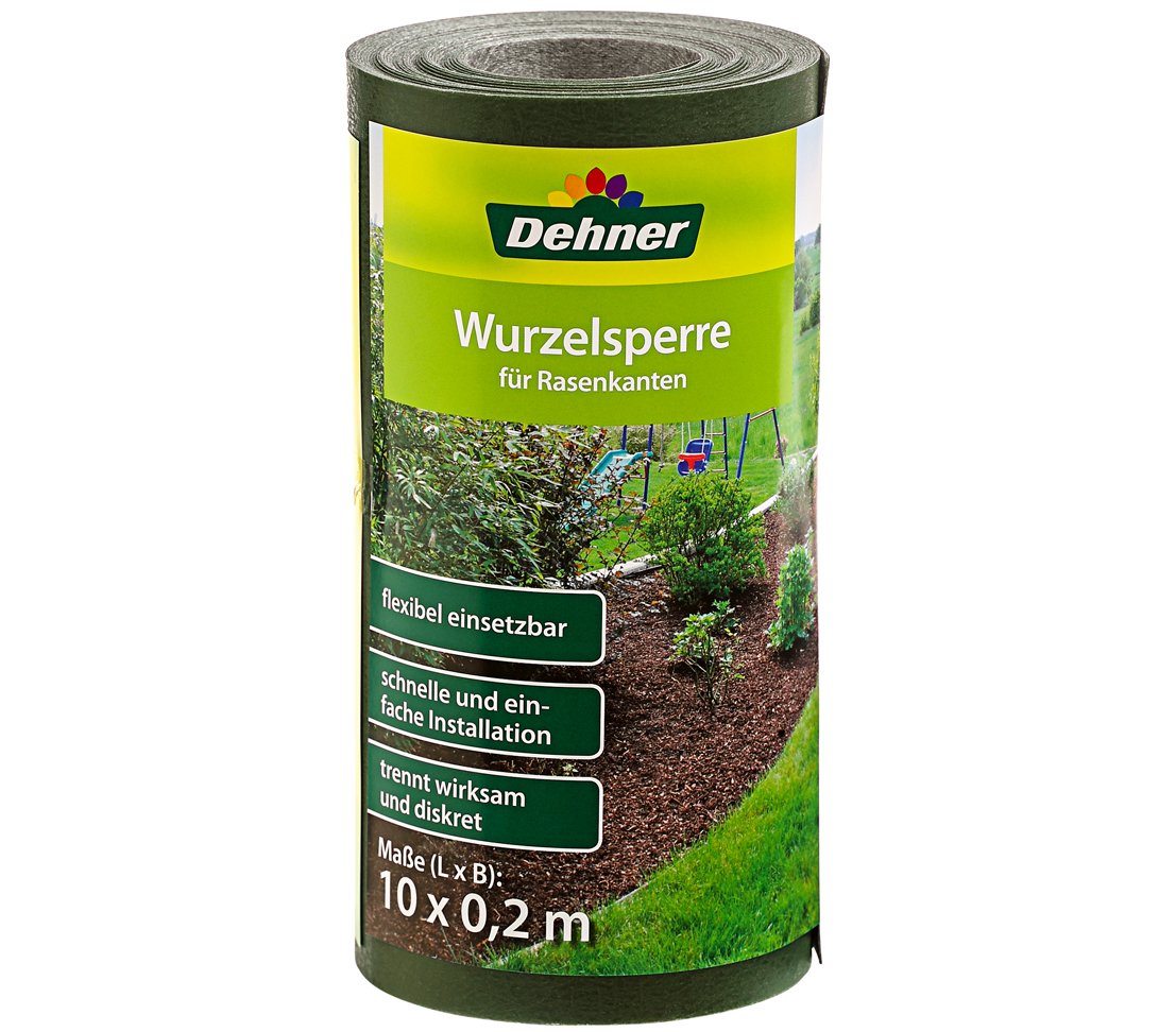 DehnerRoot Barrier for Lawn Edging Approx. 10 x 0.2 m Polypropylene Dark Green