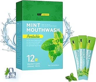 Travel Size Portable Mouthwash,Mint Flavor Mini Individual Disposable Mouthwash for Fresh Breath, Alcohol Free,Travel and Office Essential (Pack of 20)