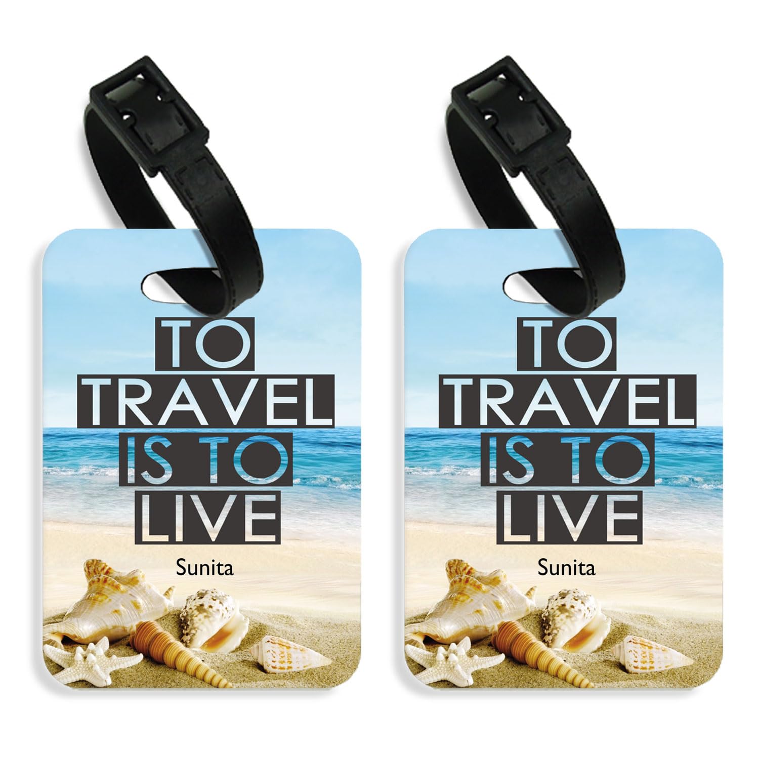 exciting Lives - Personalized Luggage Travel Baggage Tag - Gift for Father's Day, Birthday, Anniversary, Travelers, Gift for Father, Dad, Papa, Mother, Sister, Husband, Wife - Set of 2 Tags --image-20