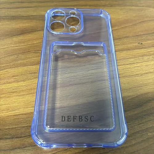 Miniatura 9 de DEFBSC Funda para iPhone 13 Pro Max, funda transparente para teléfono con tarjetero trasero, funda delgada protectora de TPU suave que absorbe los