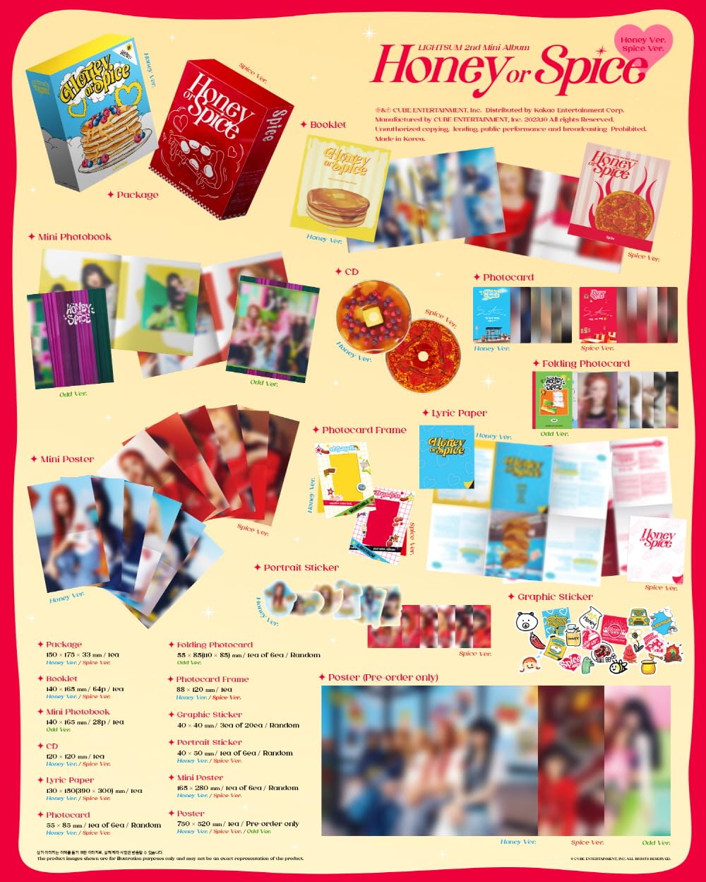 LIGHTSUM – Honey or Spice (2. mini album) CD + składany plakat (2 wersje tylko zestaw/płyta CD, bez plakatu)
