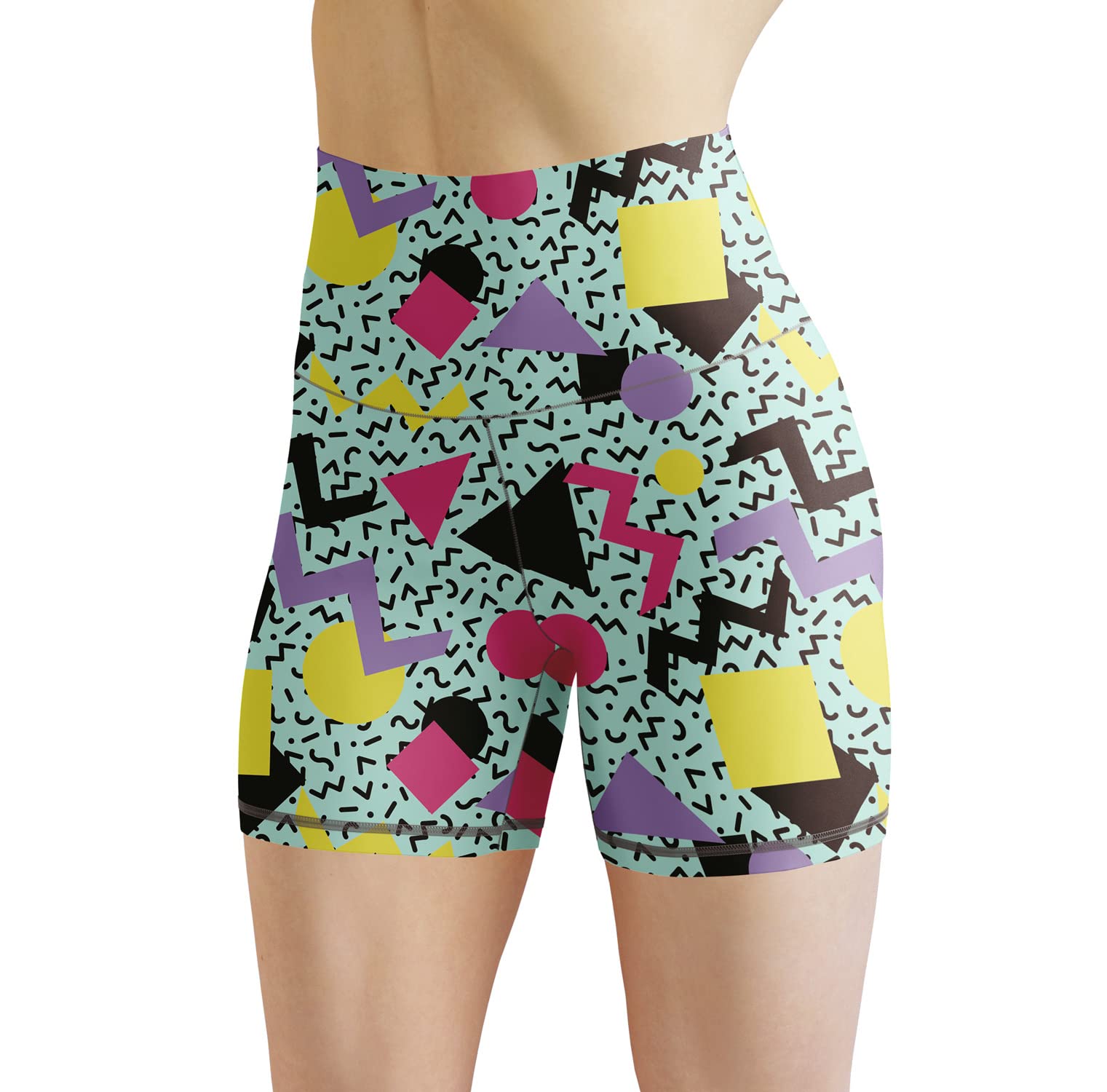 Retro 80s 90s Workout Biker Shorts For Women High Waisted