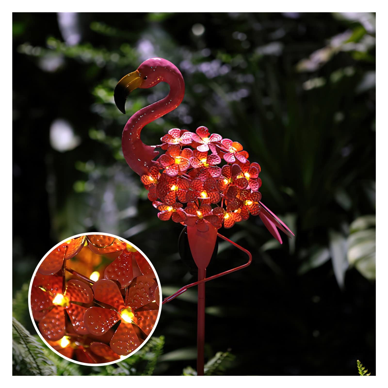 3x Paletti da Giardino Fenicottero Luci LED Solari Decorazioni Iluminazione HI