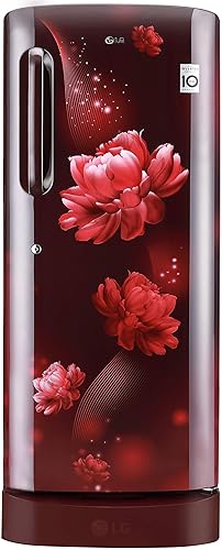 LG 235 L 4 Star Inverter Direct-Cool Single Door Refrigerator (GL-D241ASCY, Scarlet Charm, Base stand with Drawer)