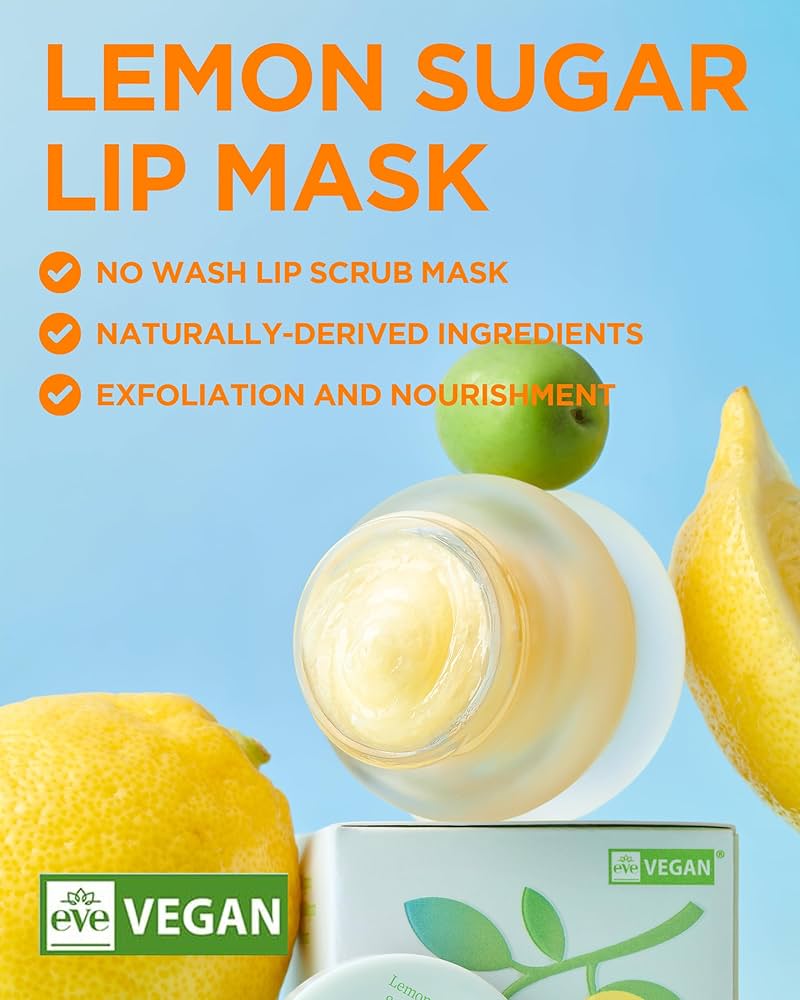Amazon.com: TOCOBO Lemon Sugar Lip Mask – Korean Vegan Lip Scrub