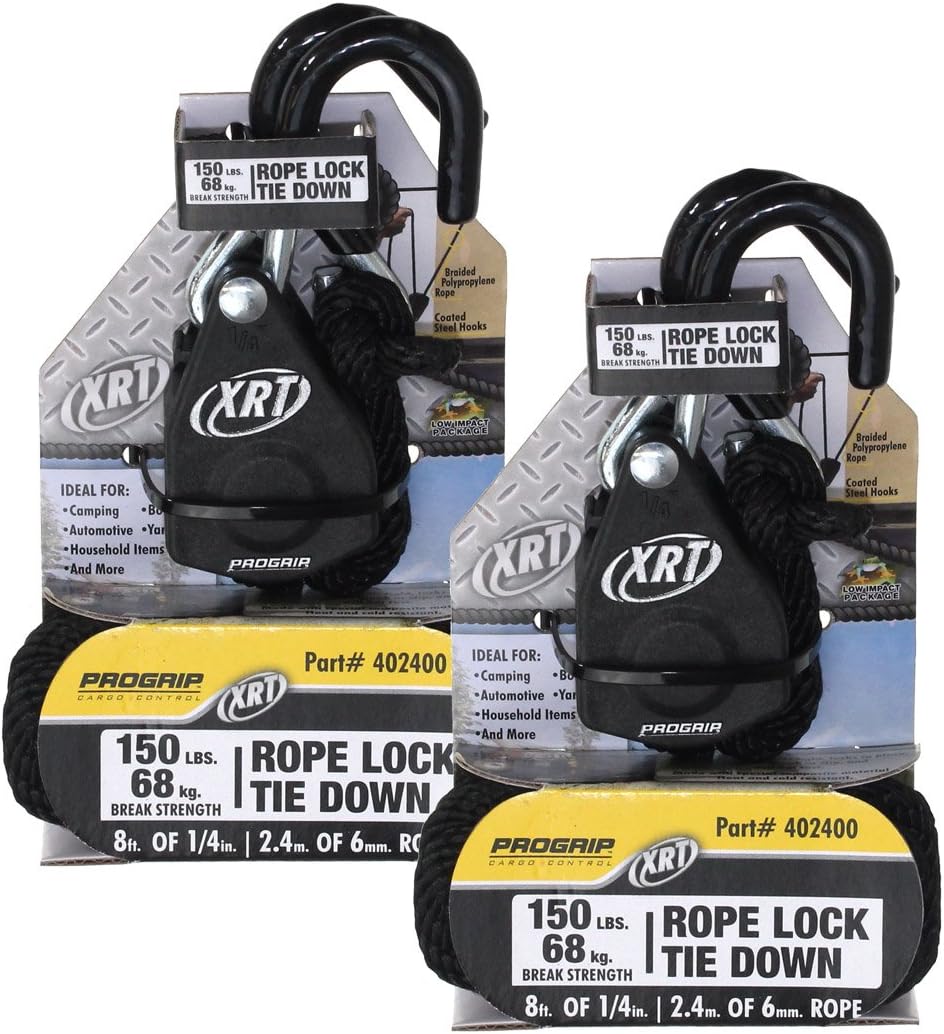 ProGrip 8' x 1/4" XRT Rope Lock Tie Down (Pack of 2)