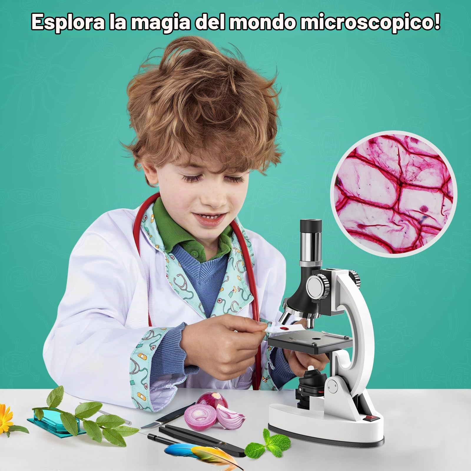 USCAMEL Microscopio Bambini 1200X Professionale: Microscopio Bambini Ottico