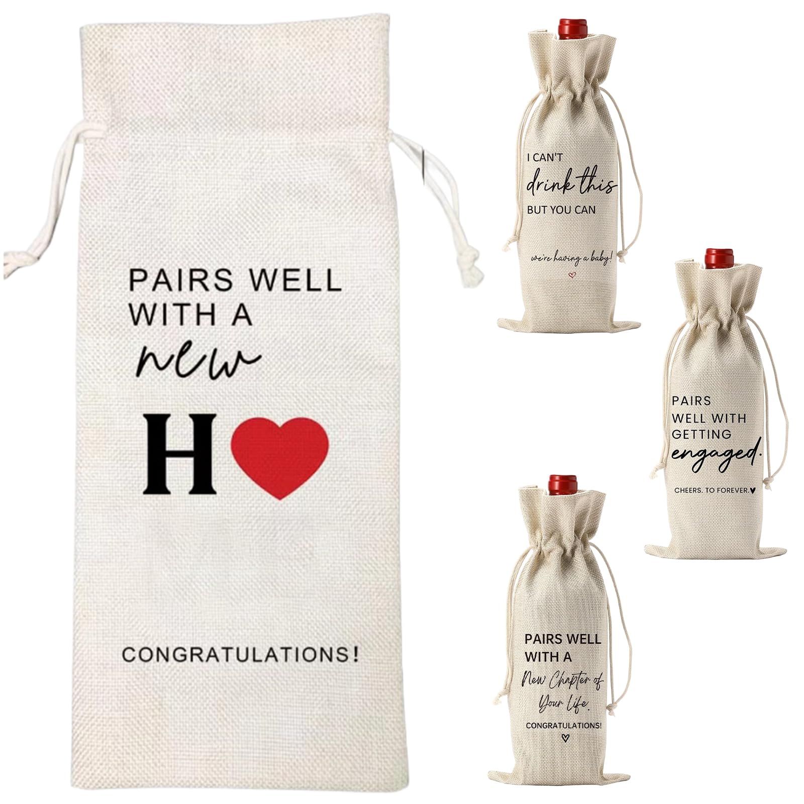 Elnwnnkc Linen Wine Bottle Protective Sleeve Wine Bottle Bag for Gift Wrapping and Home Entertaining Sturdy Protectors