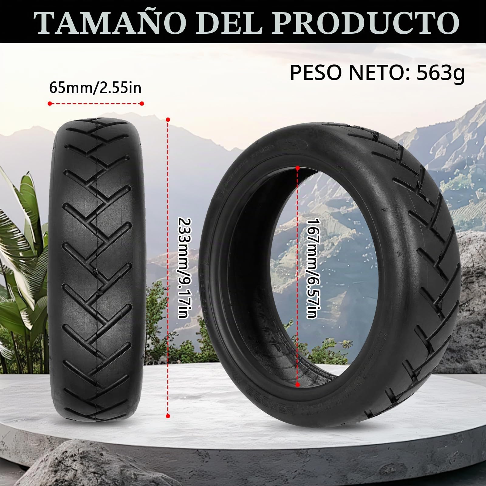 2 Piezas de 250 x 54 Neumáticos Sin Cámara de 10 Pulgadas para Xiaomi 4Pro/4Lite Scooter Eléctrico, Accesorios de Neumáticos Carretera Engrosados ​​a Prueba de Explosiones, Ruedas de Repuesto Scooter